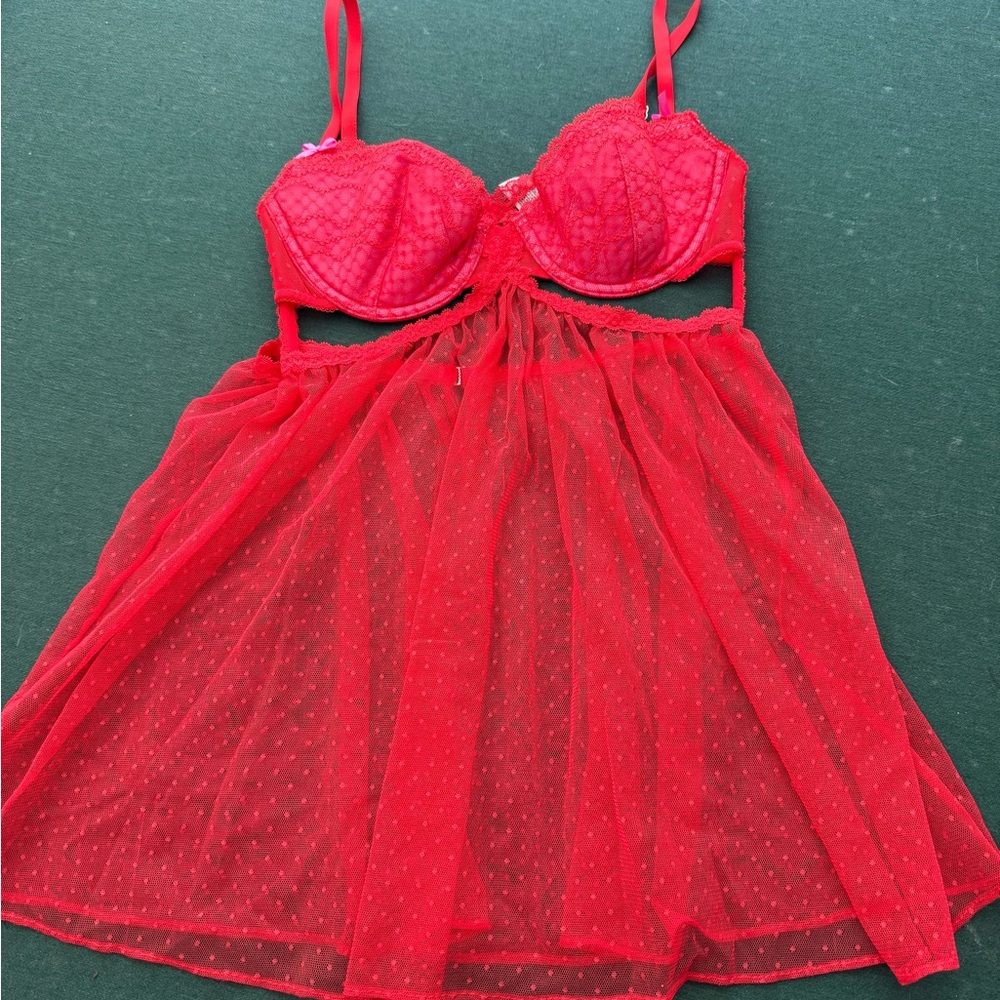 Victoria's Secret Red Lace Chemise